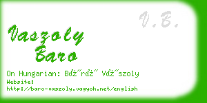 vaszoly baro business card